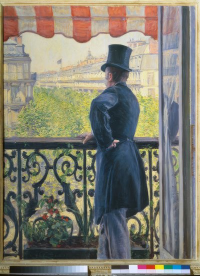 Man on a Balcony, Boulevard Haussmann by Gustave Caillebotte